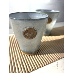 Liten rak bägare med rundel Blue Crystal
