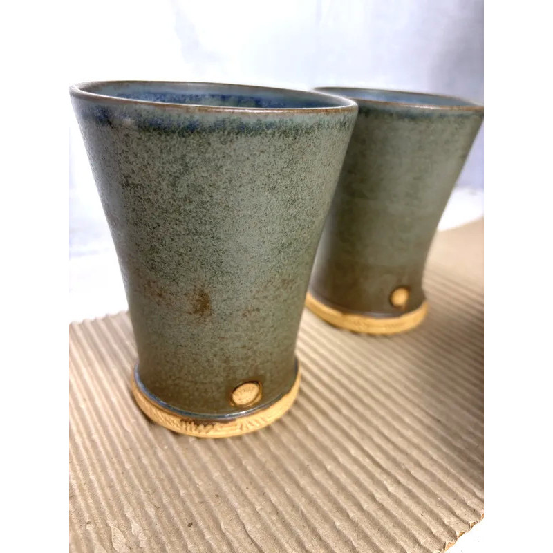 Rak hög bägare med relief Blue Crystal