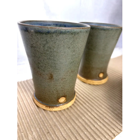 Rak hög bägare med relief Blue Crystal